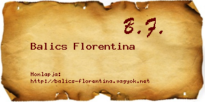 Balics Florentina névjegykártya